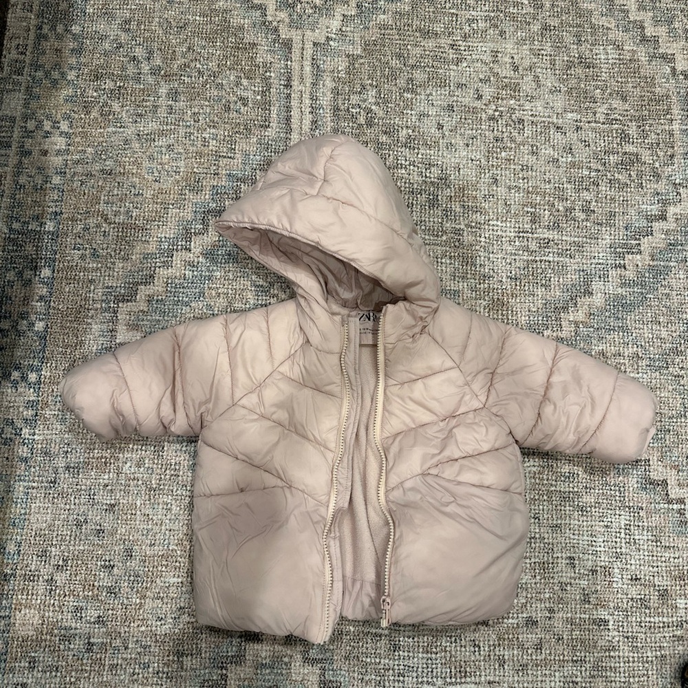 Zara Kids pinkish cream Hooded Jacket